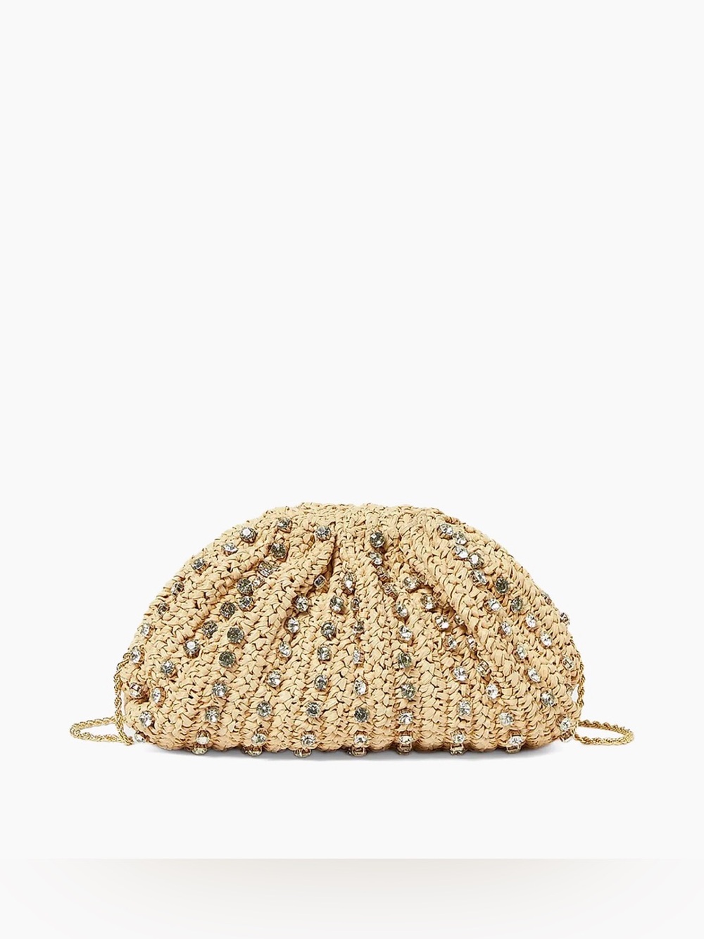 Loeffler Randall Bailey Natural Crystal Embellished Raffia Bag.